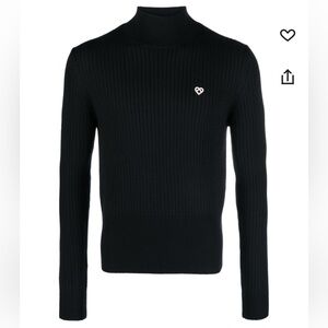 CASABLANCA MENS ribbed 100% wool high neck jumper